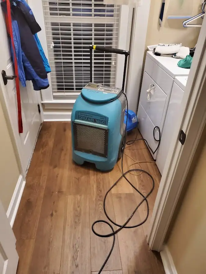 Commercial dehumidifier deployed for Flood Damage Cleanup in Long Grove